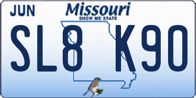 MO license plate SL8K9O