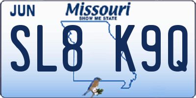 MO license plate SL8K9Q