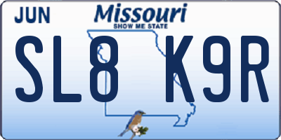 MO license plate SL8K9R