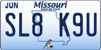 MO license plate SL8K9U