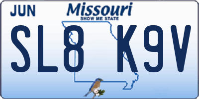 MO license plate SL8K9V