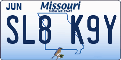 MO license plate SL8K9Y