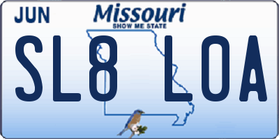 MO license plate SL8L0A