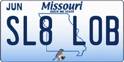MO license plate SL8L0B