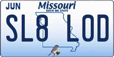 MO license plate SL8L0D