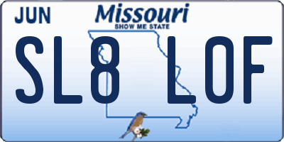 MO license plate SL8L0F