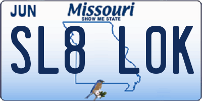 MO license plate SL8L0K
