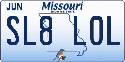 MO license plate SL8L0L