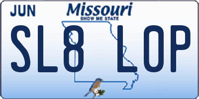 MO license plate SL8L0P