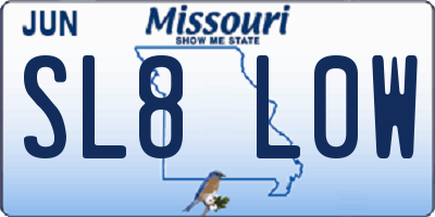 MO license plate SL8L0W