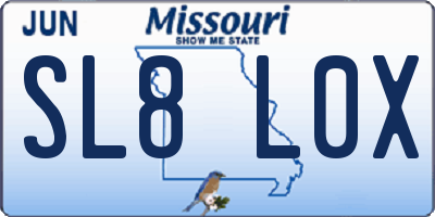 MO license plate SL8L0X