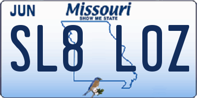 MO license plate SL8L0Z