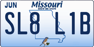 MO license plate SL8L1B