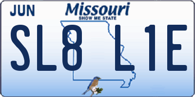 MO license plate SL8L1E