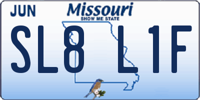 MO license plate SL8L1F