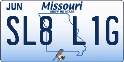 MO license plate SL8L1G