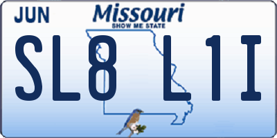 MO license plate SL8L1I