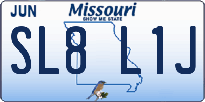 MO license plate SL8L1J