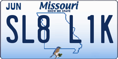 MO license plate SL8L1K