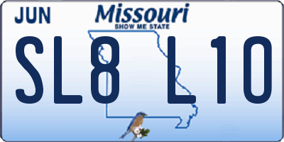 MO license plate SL8L1O