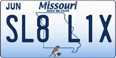 MO license plate SL8L1X