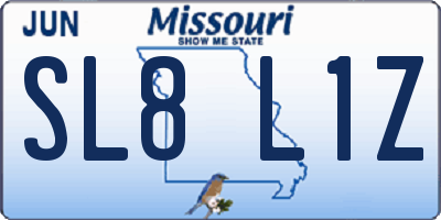 MO license plate SL8L1Z