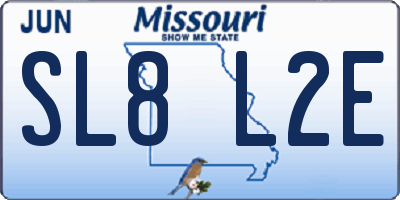 MO license plate SL8L2E