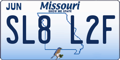 MO license plate SL8L2F