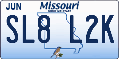 MO license plate SL8L2K
