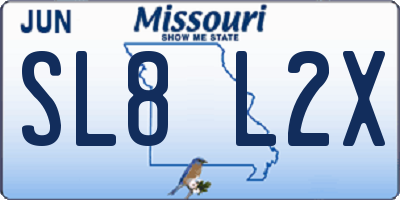MO license plate SL8L2X