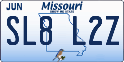 MO license plate SL8L2Z