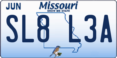 MO license plate SL8L3A