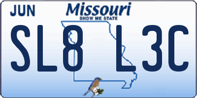 MO license plate SL8L3C
