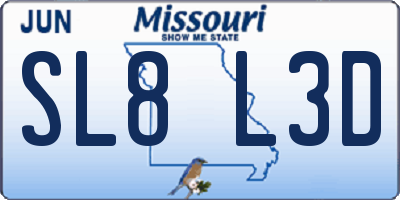 MO license plate SL8L3D