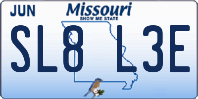 MO license plate SL8L3E