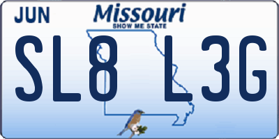 MO license plate SL8L3G