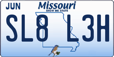 MO license plate SL8L3H
