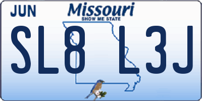 MO license plate SL8L3J