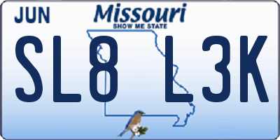 MO license plate SL8L3K