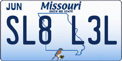 MO license plate SL8L3L