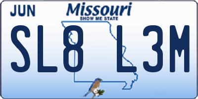 MO license plate SL8L3M
