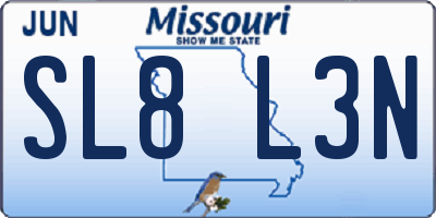 MO license plate SL8L3N