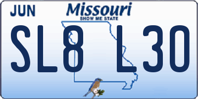 MO license plate SL8L3O