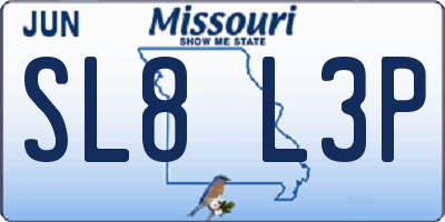 MO license plate SL8L3P