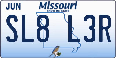 MO license plate SL8L3R