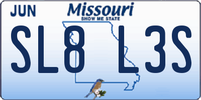 MO license plate SL8L3S