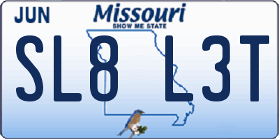 MO license plate SL8L3T