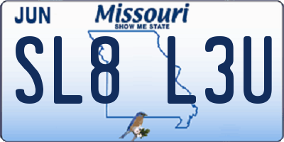 MO license plate SL8L3U
