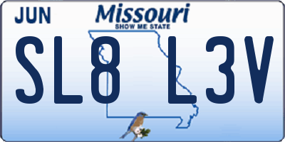 MO license plate SL8L3V
