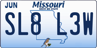 MO license plate SL8L3W